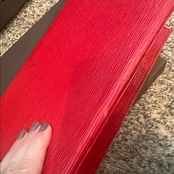 Louis Vuitton Vintage Red Jena Clutch with Gold Accent and Box - Picture 8 of 16